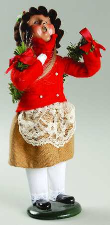 Traditional Assorted Carolers Girl With Garland - No Box