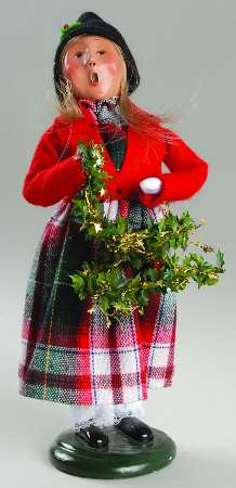 Traditional Assorted Carolers Girl With Garland - No Box