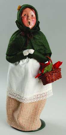 Traditional Assorted Carolers Woman With Basket - No Box