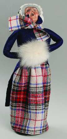 Traditional Assorted Carolers Grandmother With Muff-Blue Coat - No Box