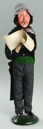 Traditional Assorted Carolers Man With Music & Mustache - No Box