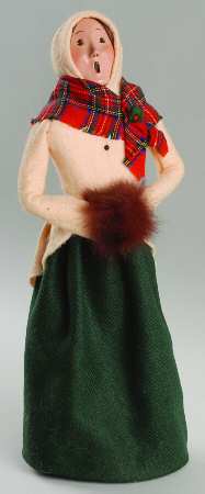 Traditional Assorted Carolers Woman With Brown Muff - No Box