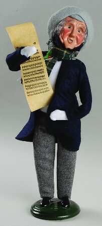 Traditional Assorted Carolers Grandfather With Music-Blue - No Box