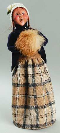 Traditional Assorted Carolers Girl With Muff - No Box