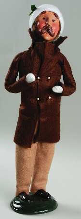 Traditional Assorted Carolers Man With Brown Coat - No Box