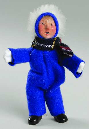Winter Outdoor Activities Toddler In Blue Snowsuit - No Box