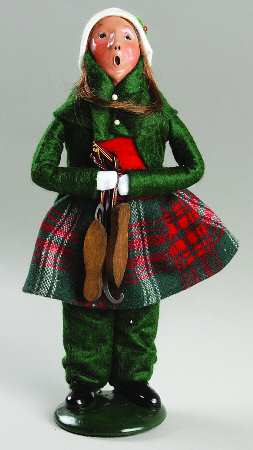 Winter Outdoor Activities Girl With Skates-Green - No Box