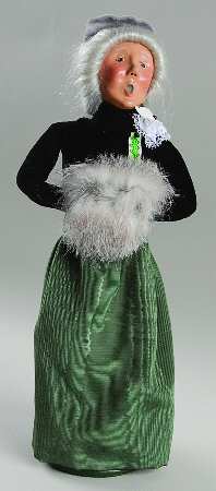 Victorian Assorted Carolers Grandmother With Muff-Black Green - No Box