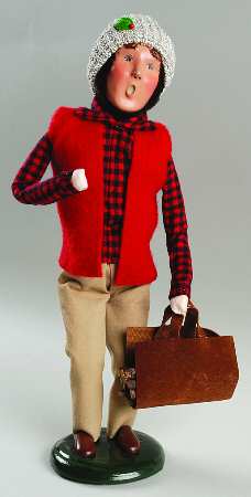Traditional Assorted Carolers Man With Load Of Wood - No Box