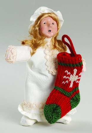 Night Before Christmas Toddler With Stocking White Gown - No Box