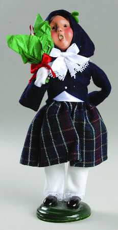 Traditional Assorted Carolers Girl With Candy Canes-Blue - Nb472, No Box