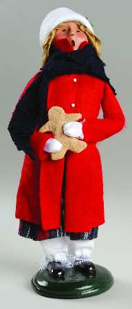 Traditional Assorted Carolers Teen Girl With Gingerbread-Red Coat - No Box