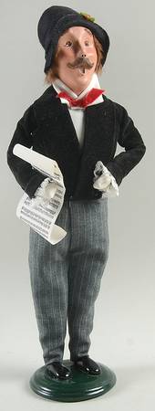 Traditional Assorted Carolers Victorian Mustache Man With Music-Black - No Box Nb1211