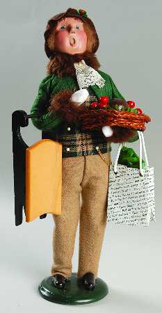 Traditional Assorted Carolers Man With Sled And Plum Pudding - No Box