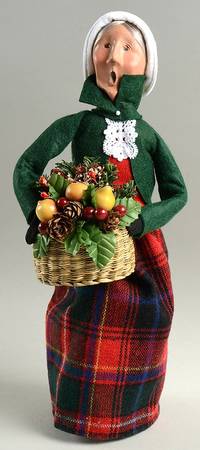 Traditional Assorted Carolers Shopper Grandmother With Basket Of Pine - Nb824, No Box
