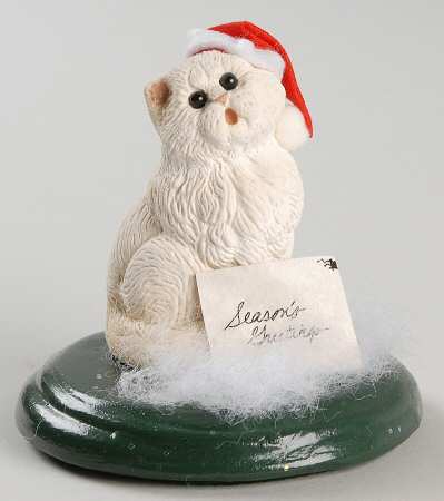 Singing Cats Persian Cat With Letter & Santa Hat - No Box