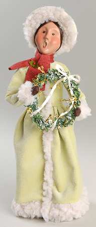 Victorian Specialty Families Sledding-Woman With Wreath - No Box