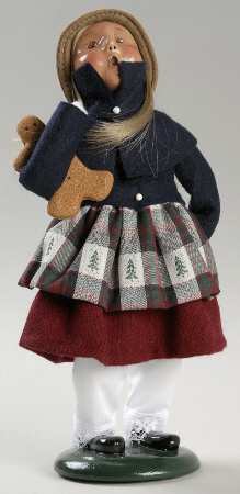 Traditional Assorted Carolers Girl With Gingerbread Man - Blue - No Box