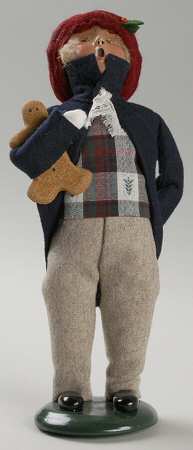 Traditional Assorted Carolers Boy With Gingerbread Man-Blue - No Box