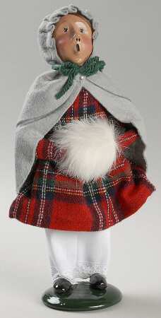 Traditional Assorted Carolers Girl With Muff-Grey Cape - No Box