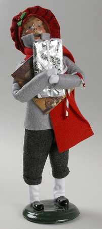 Traditional Assorted Carolers Teen Boy With Gift And Book - No Box