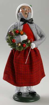 Traditional Assorted Carolers Teen Girl With Wreath And Candy Cane - No Box