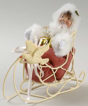 Winter Outdoor Activities Toddler In White Dove Sleigh - No Box