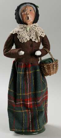 Traditional Assorted Carolers Grandmother With Basket-Lace Collar - No Box