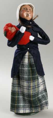 Traditional Assorted Carolers Woman With Baby-Blue Coat - No Box