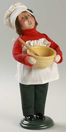 Traditional Assorted Carolers Baker Boy With Bowl & Spoon - No Box