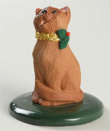 Singing Cats Cinnamon Cat With Gold Collar - No Box