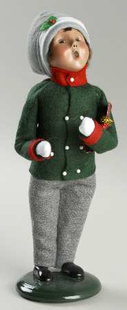 Traditional Assorted Carolers Boy With Cracker-Green Coat - No Box