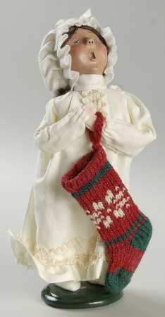 Night Before Christmas Girl With Stocking In Night Gown - No Box