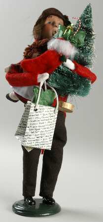 Traditional Assorted Carolers Man With Raggedy Ann And Tree - No Box