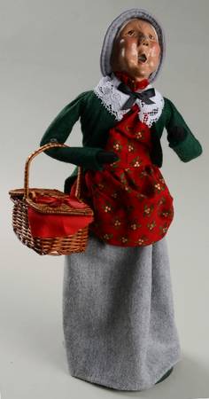 Traditional Assorted Carolers Shopper Grandmother W/Basket - No Box Nb879