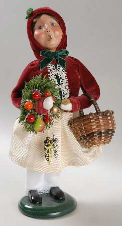 Traditional Assorted Carolers Victorian Shopper Girl W/Ornaments - No Box