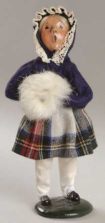 Traditional Assorted Carolers Girl With Muff - No Box