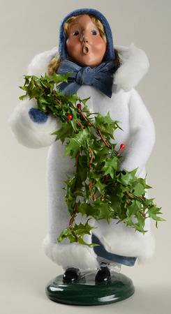 Traditional Assorted Carolers Girl With Holly Branch - No Box Nb626