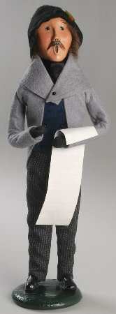 Traditional Assorted Carolers Mustache Man With Music-Grey - Nb639, No Box