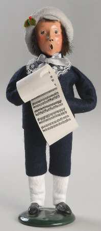 Victorian Assorted Carolers Boy With Music-Blue Suit - No Box
