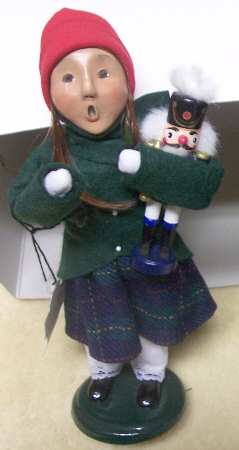 Traditional Assorted Carolers Girl With Nutcracker-Red Hat  - Nb654, No Box