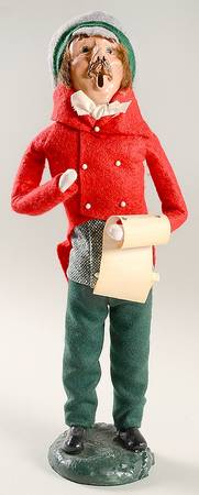 Traditional Assorted Carolers Mustache Man With Music-Red Coat - Nb986, No Box