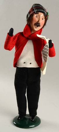 Traditional Assorted Carolers Mustache Man With Music-Red Coat - Nb1030, No Box