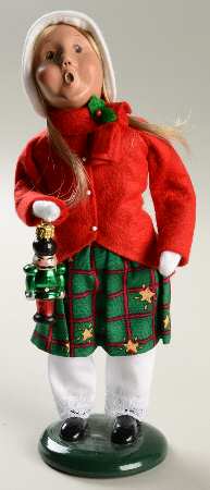 Traditional Assorted Carolers Girl With Pickle Ornament-Red Coat - Nb694, No Box