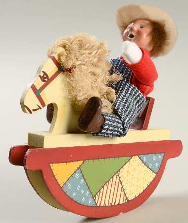Traditional Assorted Carolers Toddler Boy On Rocking Horse - Nb695, No Box
