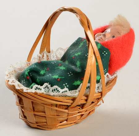 Traditional Assorted Carolers Baby In Basket-Eyes Open - Nb697, No Box
