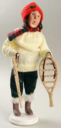 Winter Outdoor Activities Man With Snowshoes-White Sweater - No Box