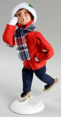 Traditional Assorted Carolers Skater Boy-Red Coat - Nb771, No Box