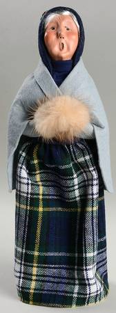 Traditional Assorted Carolers Grandmother With Muff-Grey Cape Blue Pla - Nb779, No Box