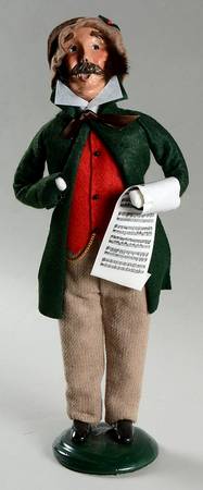 Traditional Assorted Carolers Mustache Man With Music-Green - Nb757, No Box